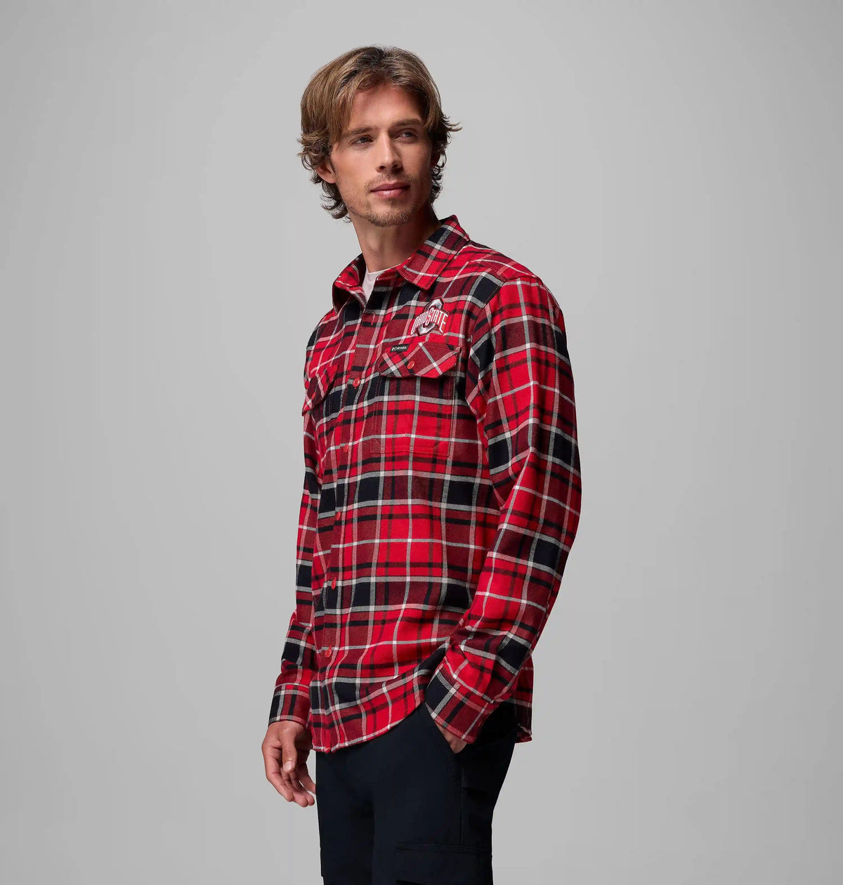Men's Collegiate Flare Gun Flannel Long Sleeve Shirt - Ohio State