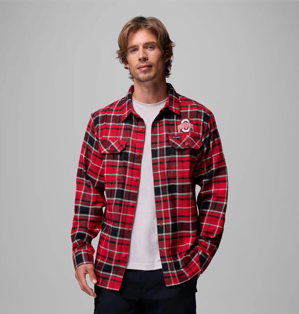 Men's Collegiate Flare Gun Flannel Long Sleeve Shirt - Ohio State