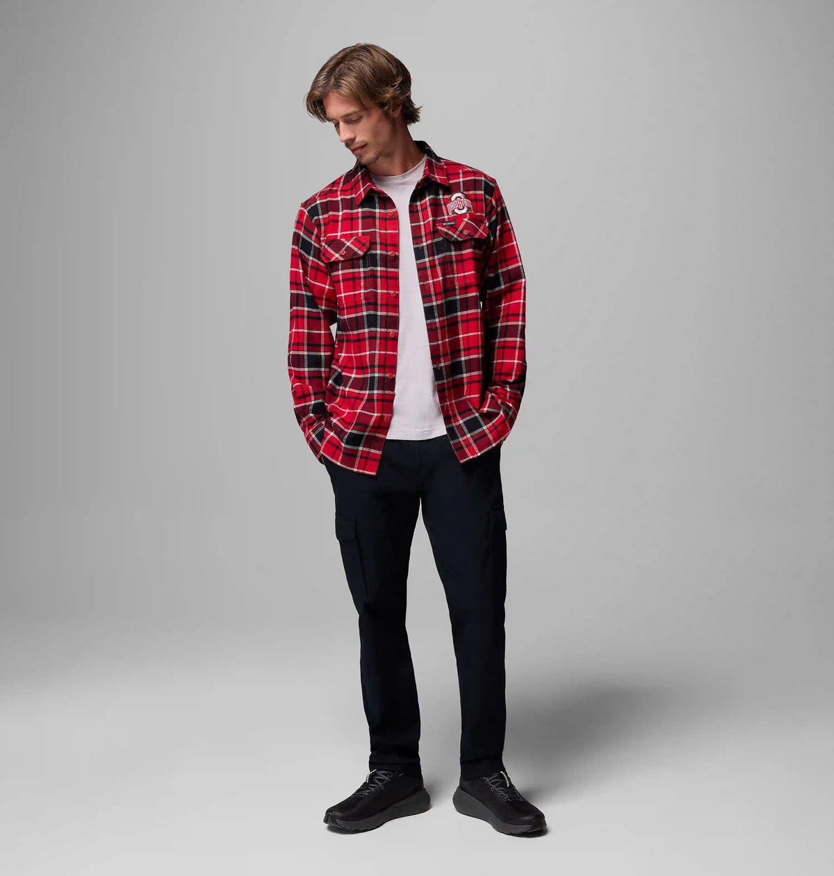 Men's Collegiate Flare Gun Flannel Long Sleeve Shirt - Ohio State