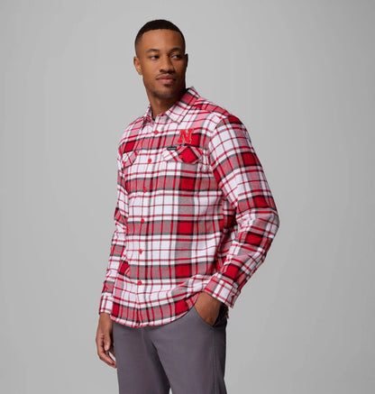Men's Collegiate Flare Gun Flannel Long Sleeve Shirt - Nebraska