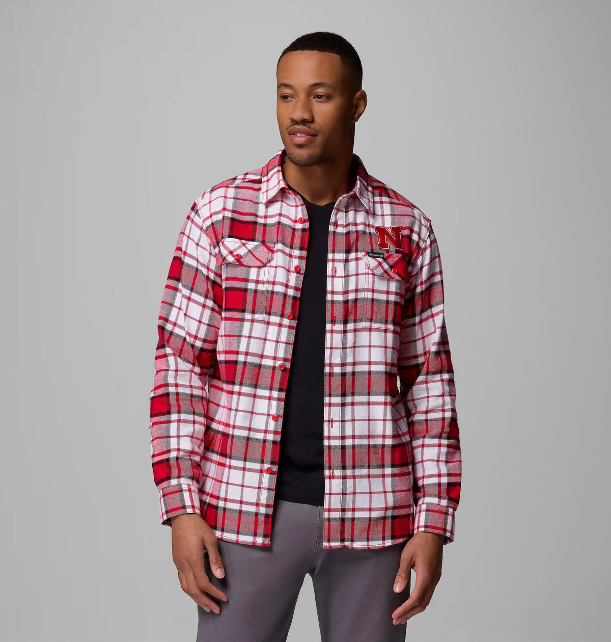 Men's Collegiate Flare Gun Flannel Long Sleeve Shirt - Nebraska