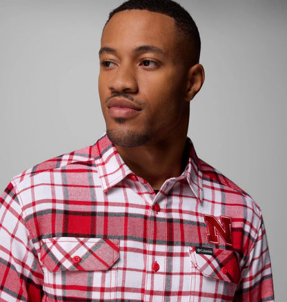 Men's Collegiate Flare Gun Flannel Long Sleeve Shirt - Nebraska