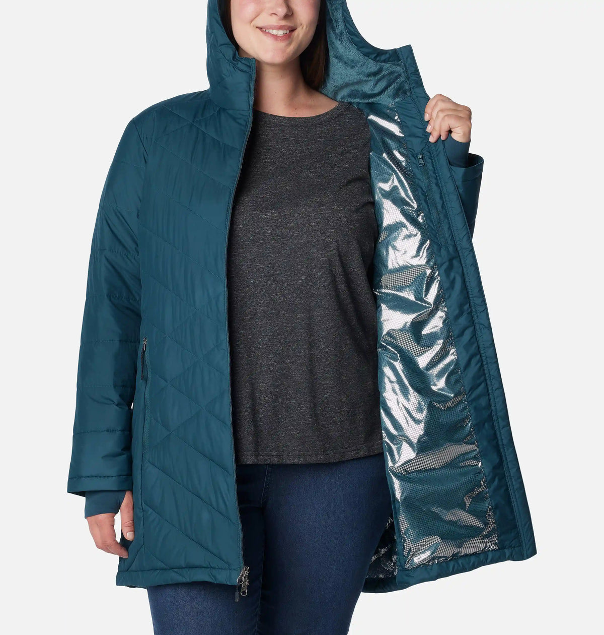Women's Heavenly Long Hooded Jacket - Plus Size