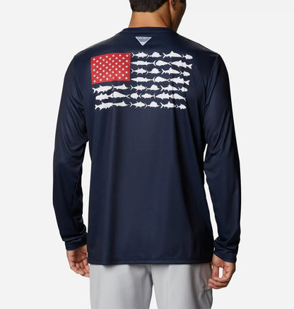 Men's Terminal Tackle PFG Fish Flag Long Sleeve Shirt