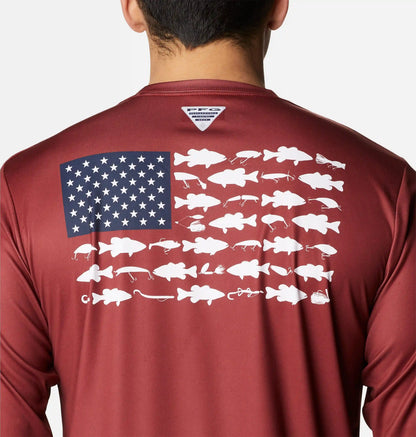 Men's Terminal Tackle PFG Fish Flag Long Sleeve Shirt
