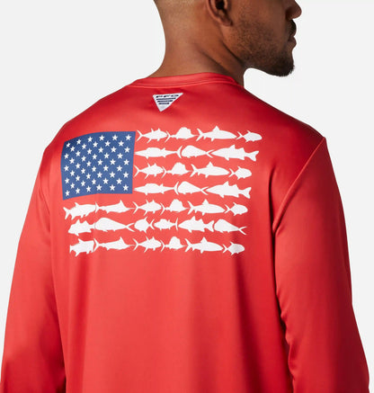 Men's Terminal Tackle PFG Fish Flag Long Sleeve Shirt