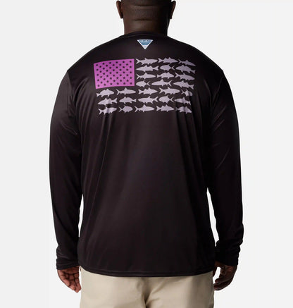 Men's PFG Terminal Tackle Fish Flag Long Sleeve Shirt - Big