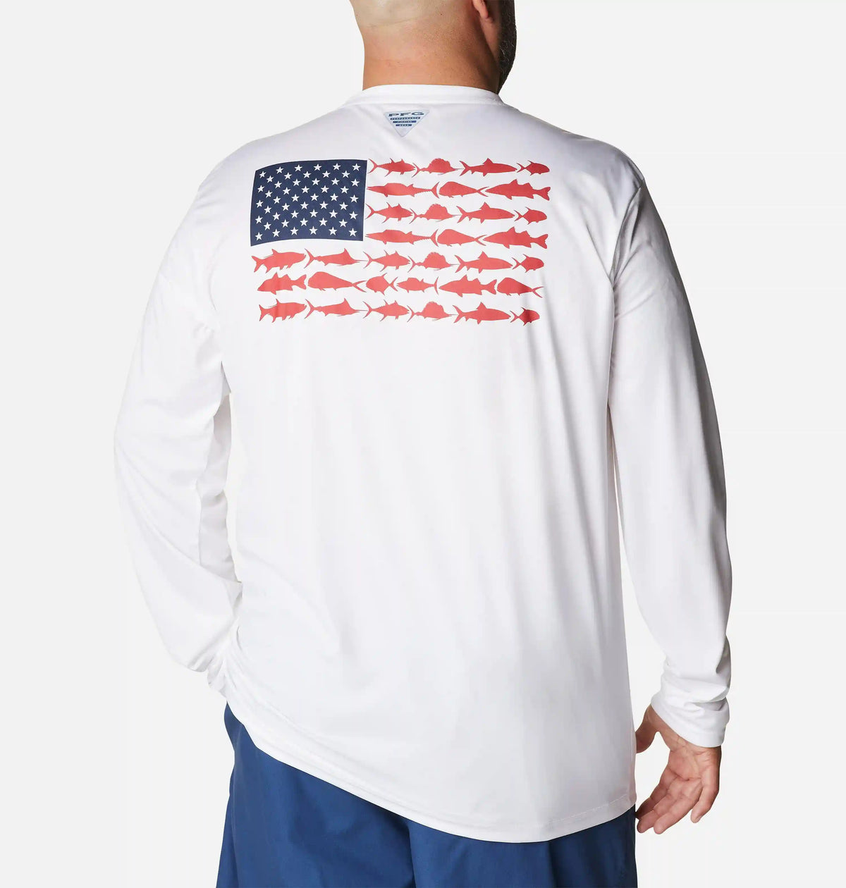 Men's PFG Terminal Tackle Fish Flag Long Sleeve Shirt - Big