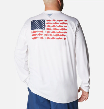 Men's PFG Terminal Tackle Fish Flag Long Sleeve Shirt - Big