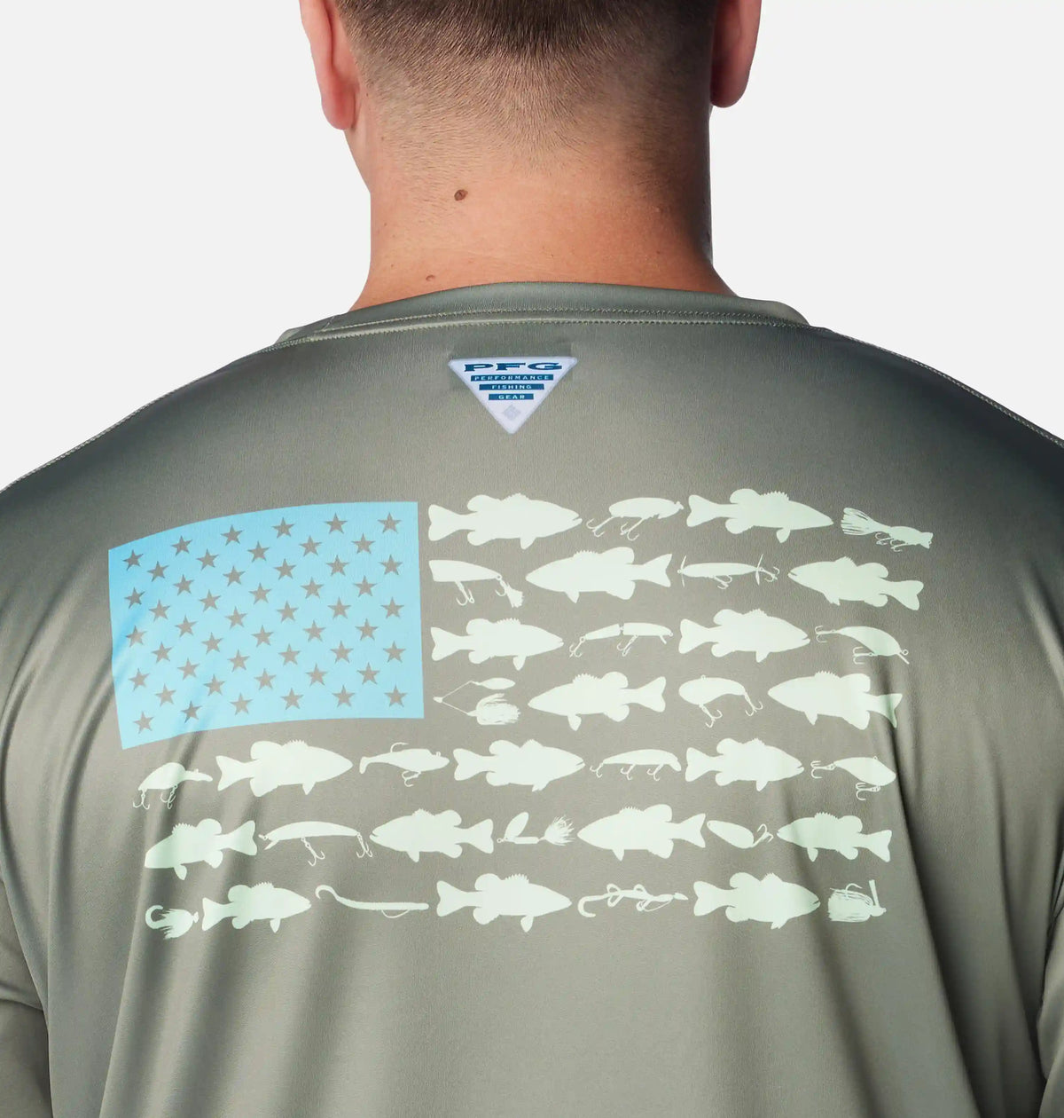 Men's PFG Terminal Tackle Fish Flag Long Sleeve Shirt - Big