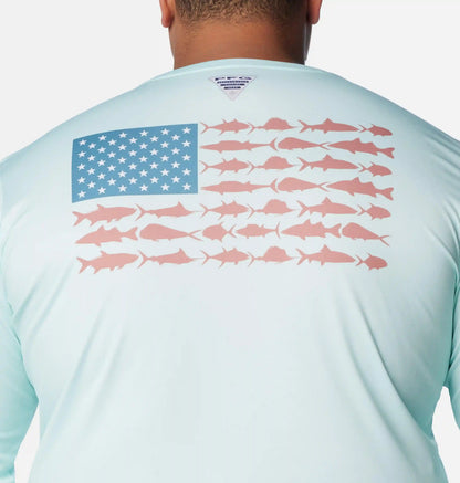 Men's PFG Terminal Tackle Fish Flag Long Sleeve Shirt - Big