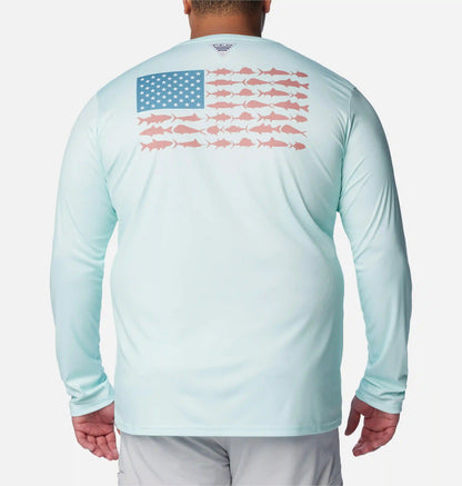 Men's PFG Terminal Tackle Fish Flag Long Sleeve Shirt - Big