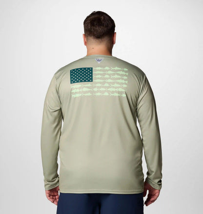 Men's PFG Terminal Tackle Fish Flag Long Sleeve Shirt - Big