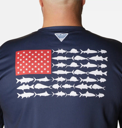 Men's PFG Terminal Tackle Fish Flag Long Sleeve Shirt - Big