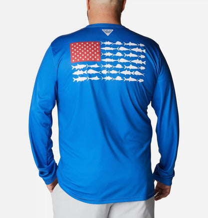 Men's PFG Terminal Tackle Fish Flag Long Sleeve Shirt - Big