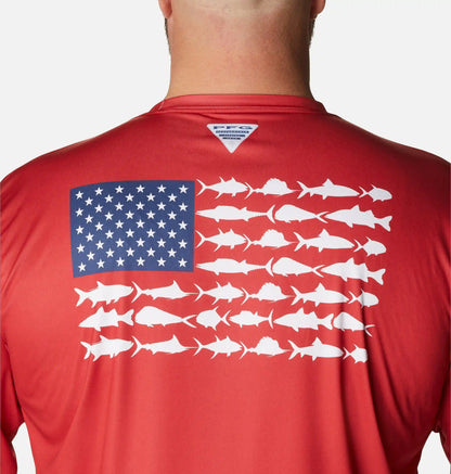 Men's PFG Terminal Tackle Fish Flag Long Sleeve Shirt - Big
