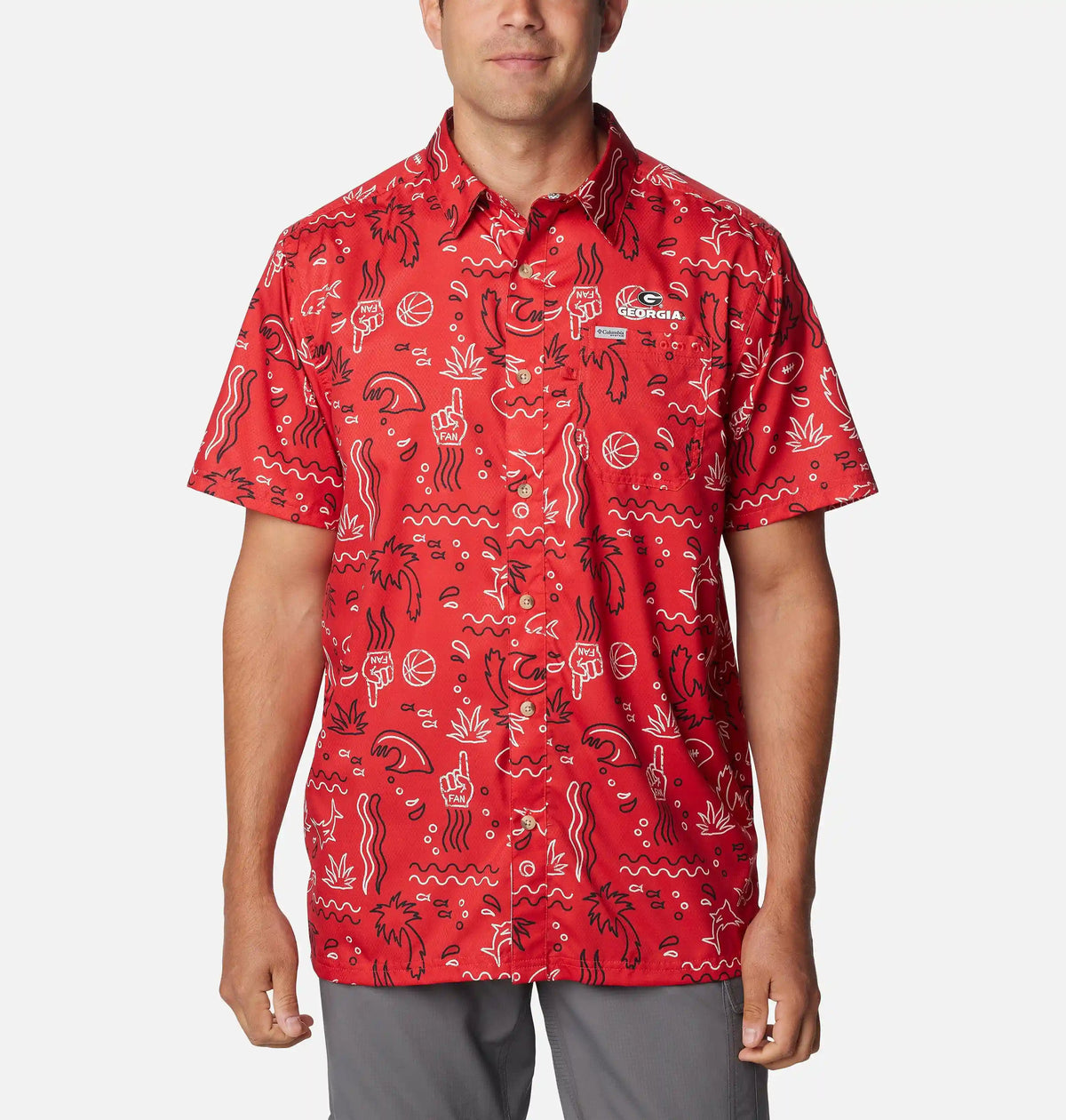 Men's Collegiate PFG Super Slack Tide Shirt - Georgia
