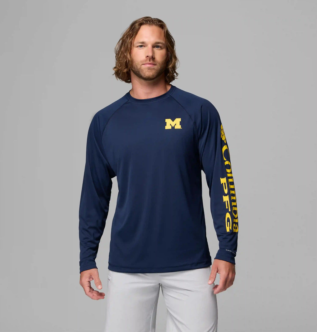 Men's Collegiate PFG Terminal Tackle Long Sleeve Shirt - Michigan