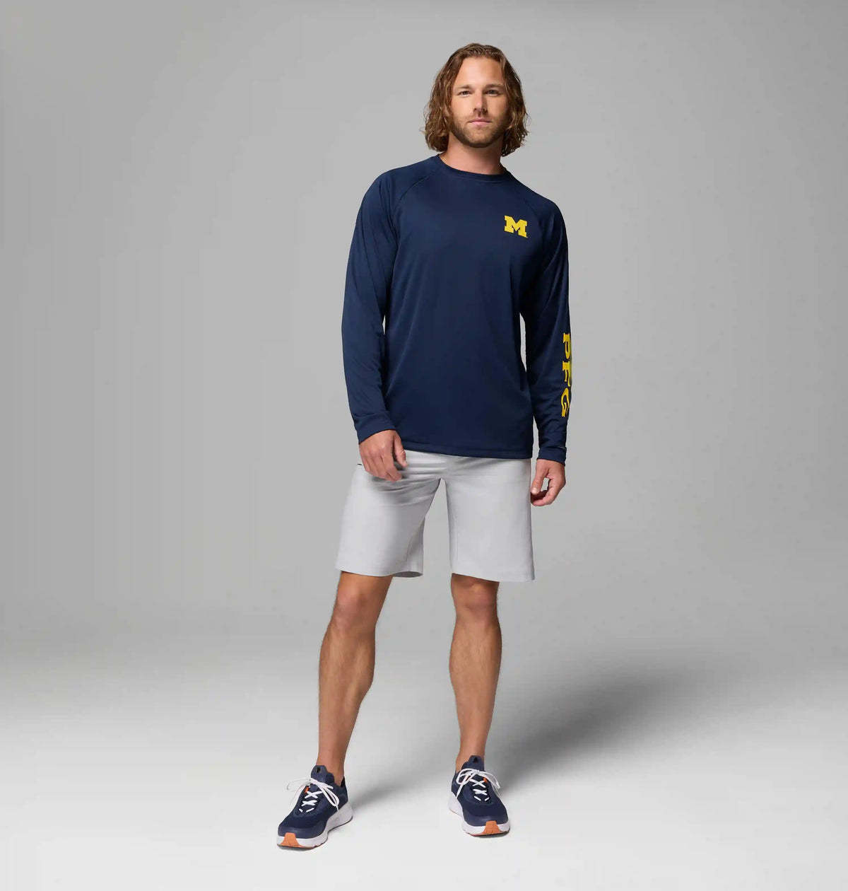 Men's Collegiate PFG Terminal Tackle Long Sleeve Shirt - Michigan