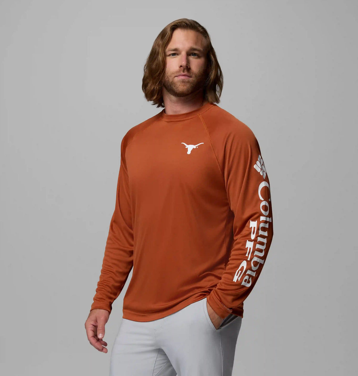 Men's Collegiate PFG Terminal Tackle Long Sleeve Shirt - Texas