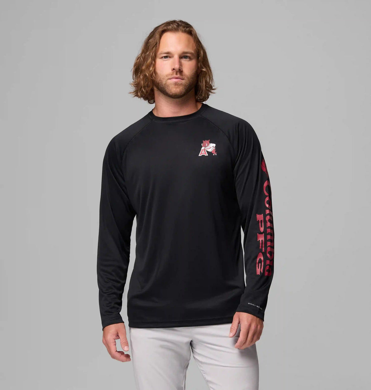 Men's Collegiate PFG Terminal Tackle Long Sleeve Shirt - Tall - Arkansas