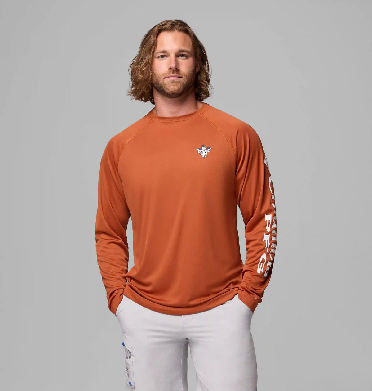 Men's Collegiate PFG Terminal Tackle Long Sleeve Shirt - Tall - Texas