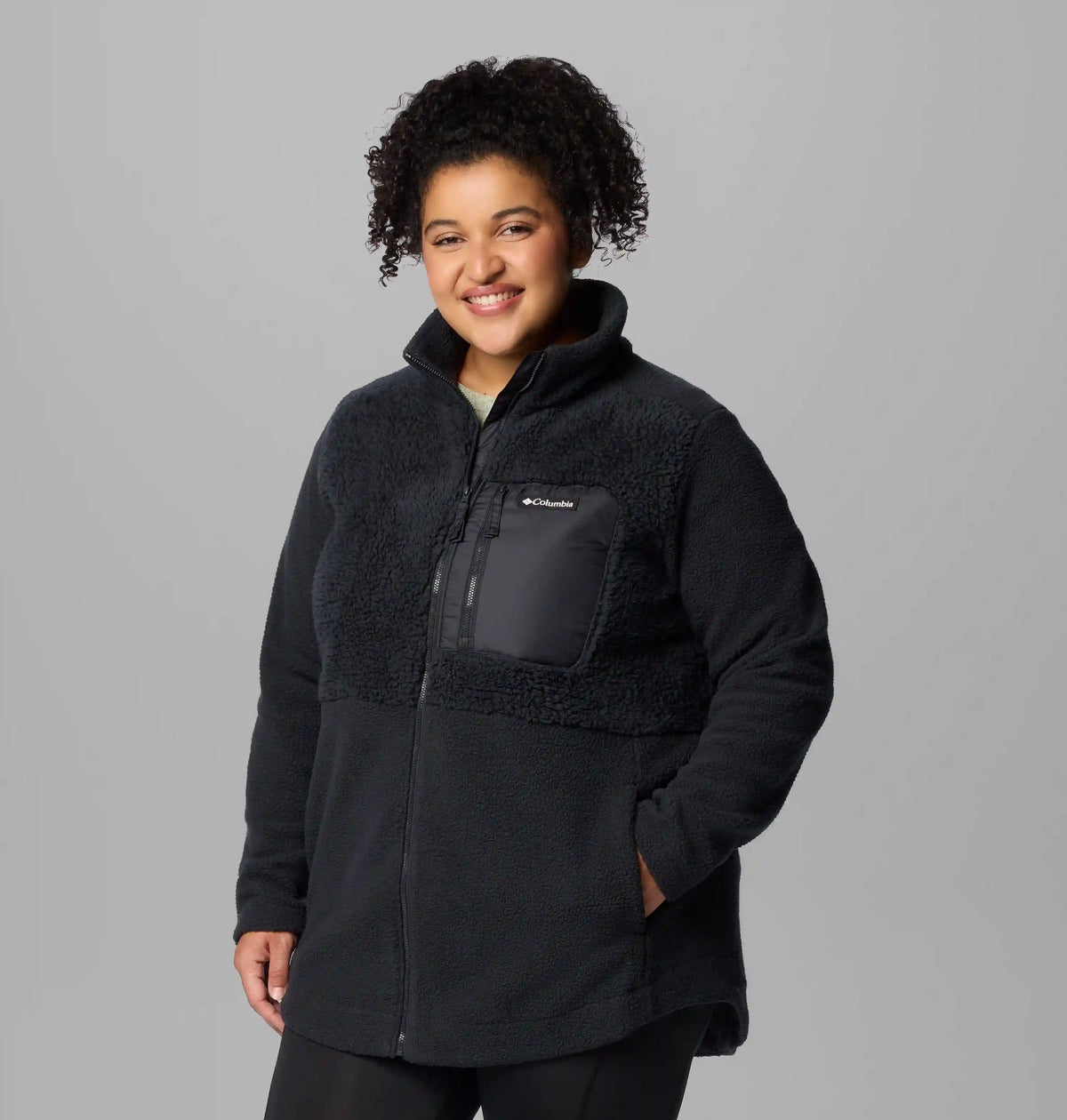 Women's Columbia Lodge Sherpa Full Zip Fleece Jacket - Plus Size