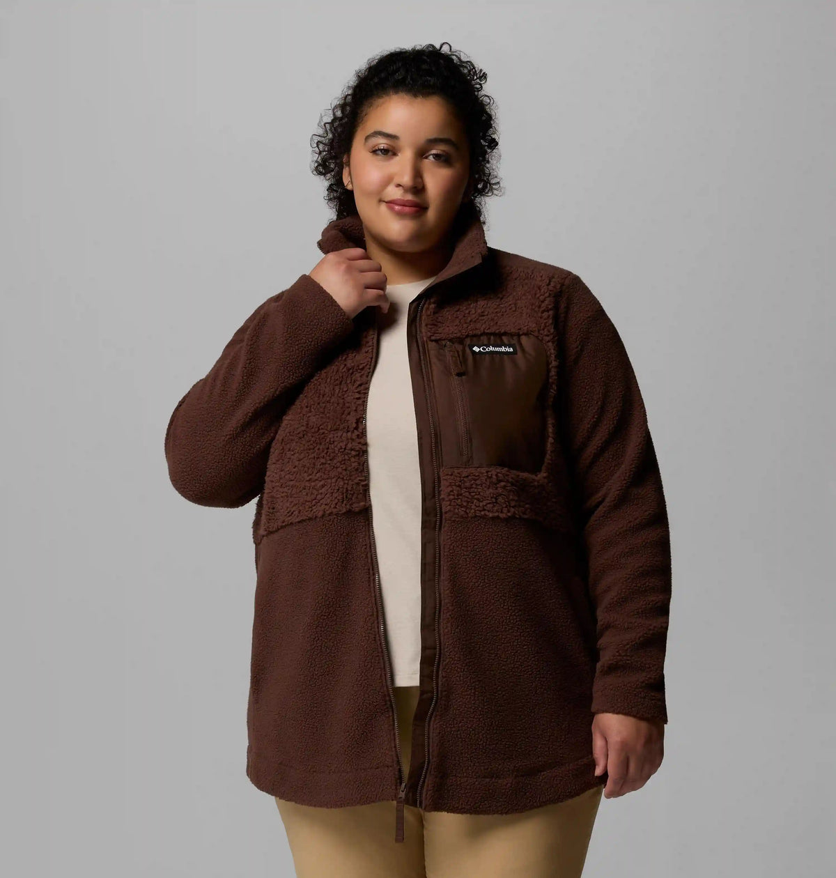 Women's Columbia Lodge Sherpa Full Zip Fleece Jacket - Plus Size