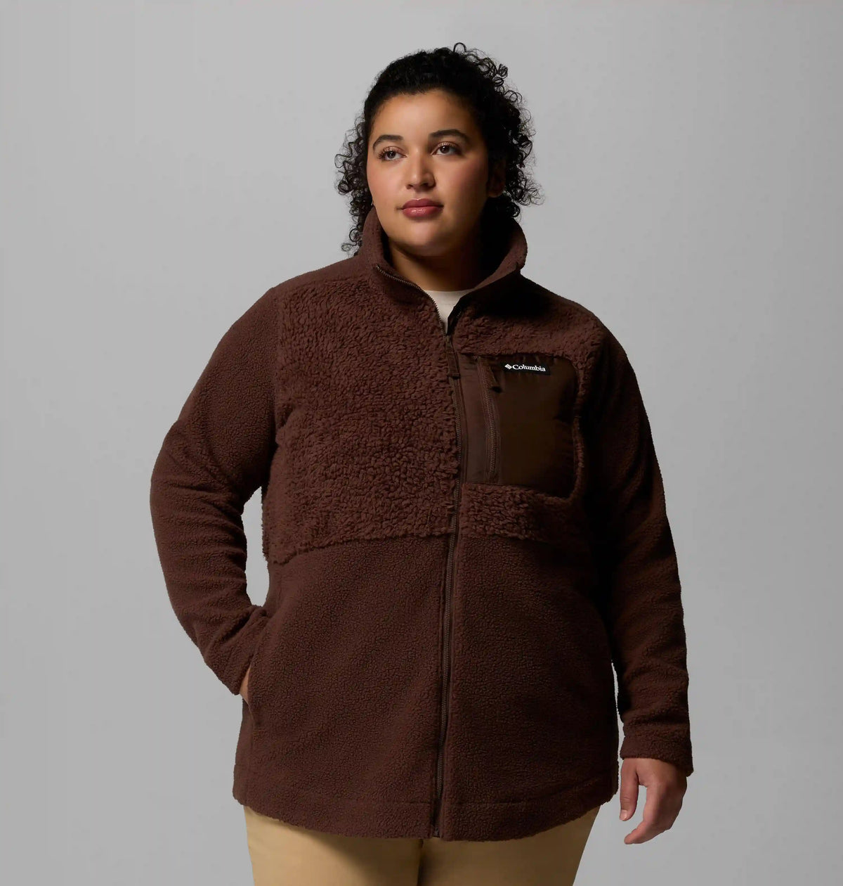 Women's Columbia Lodge Sherpa Full Zip Fleece Jacket - Plus Size