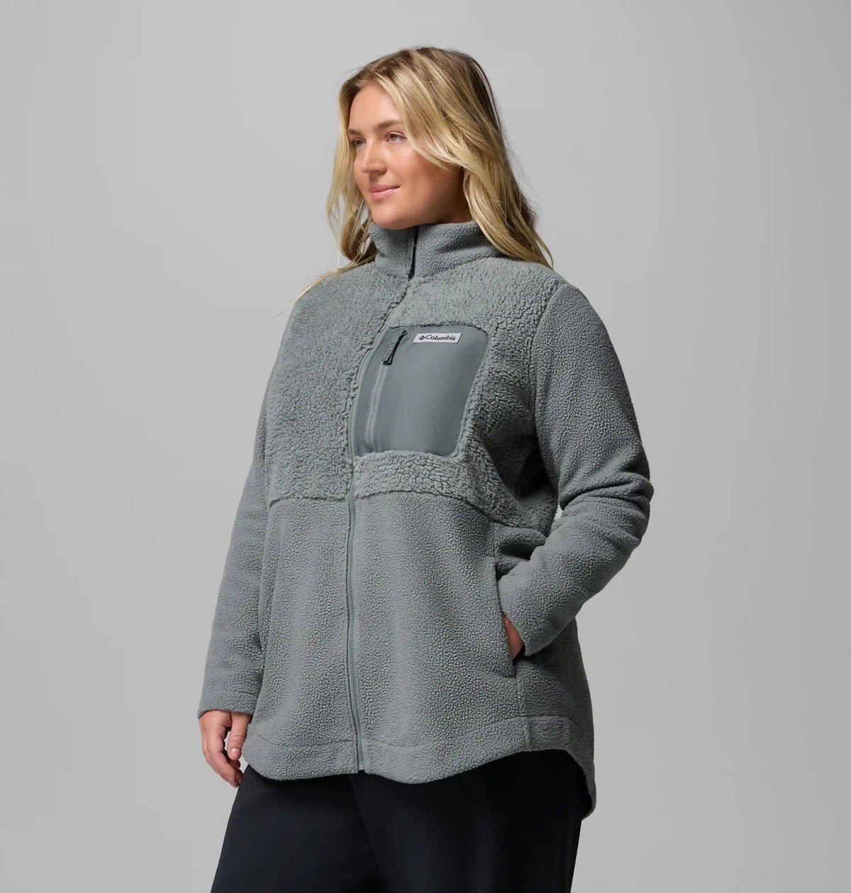 Women's Columbia Lodge Sherpa Full Zip Fleece Jacket - Plus Size