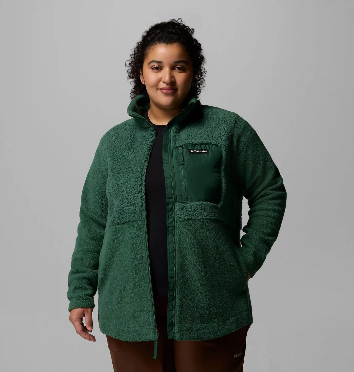 Women's Columbia Lodge Sherpa Full Zip Fleece Jacket - Plus Size