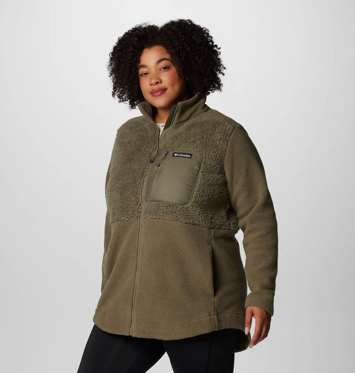 Women's Columbia Lodge Sherpa Full Zip Fleece Jacket - Plus Size