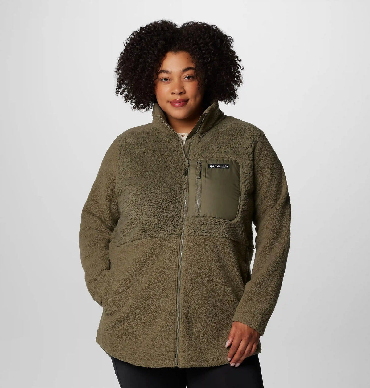 Women's Columbia Lodge Sherpa Full Zip Fleece Jacket - Plus Size