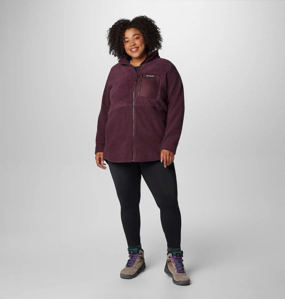 Women's Columbia Lodge Sherpa Full Zip Fleece Jacket - Plus Size