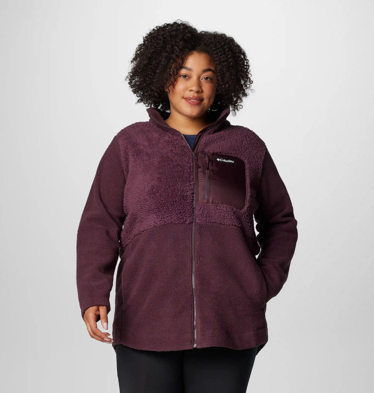 Women's Columbia Lodge Sherpa Full Zip Fleece Jacket - Plus Size