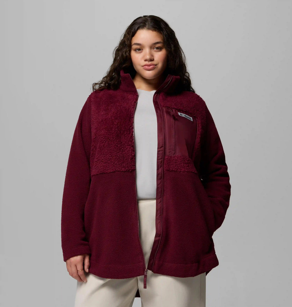 Women's Columbia Lodge Sherpa Full Zip Fleece Jacket - Plus Size