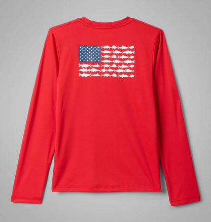 Boys' PFG Terminal Tackle Fish Flag Long Sleeve Shirt