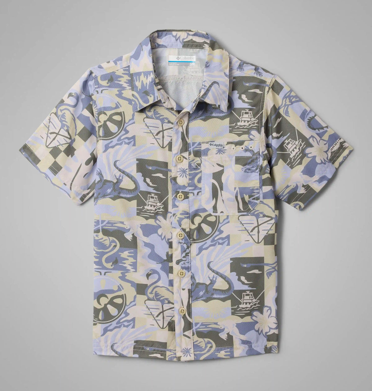 Boys' PFG Super Slack Tide Short Sleeve Camp Shirt