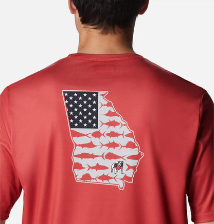 Men's Collegiate PFG Terminal Tackle Short Sleeve Shirt - Georgia