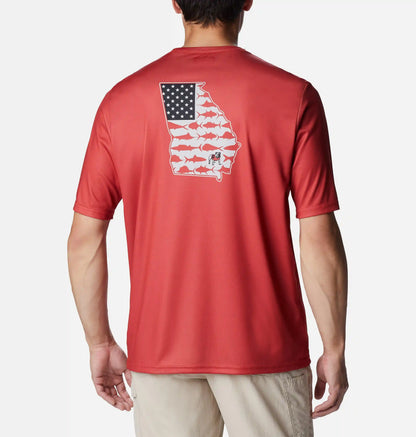 Men's Collegiate PFG Terminal Tackle Short Sleeve Shirt - Georgia