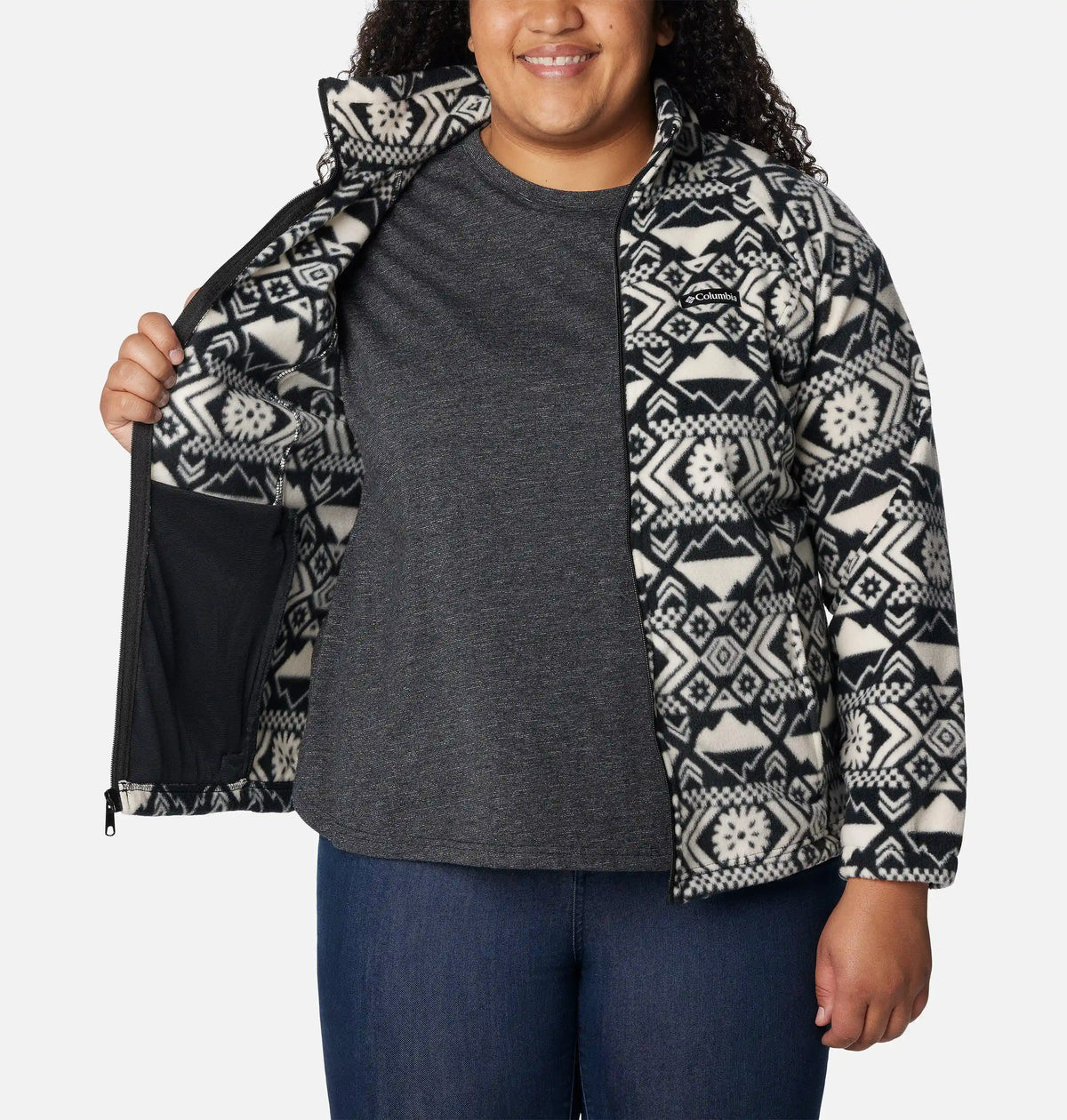 Women's Benton Springs Printed Full Zip Fleece Jacket - Plus Size