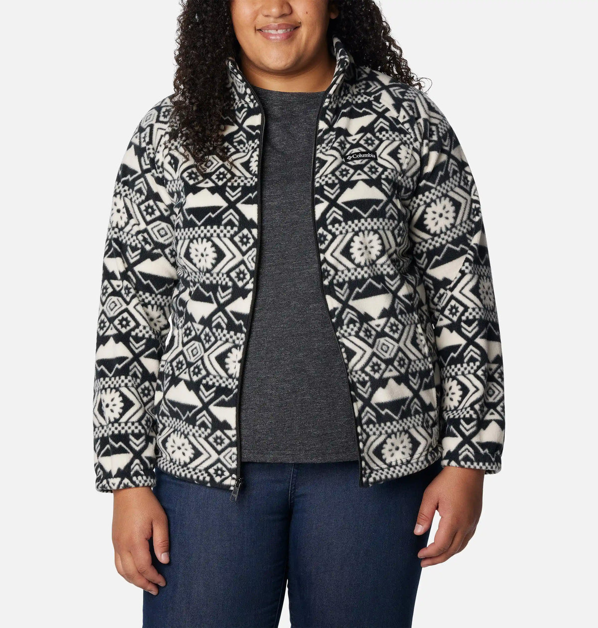 Women's Benton Springs Printed Full Zip Fleece Jacket - Plus Size