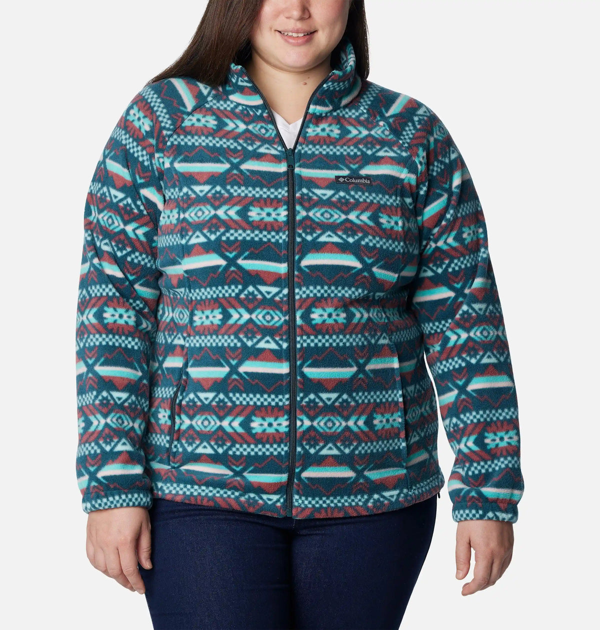 Women's Benton Springs Printed Full Zip Fleece Jacket - Plus Size
