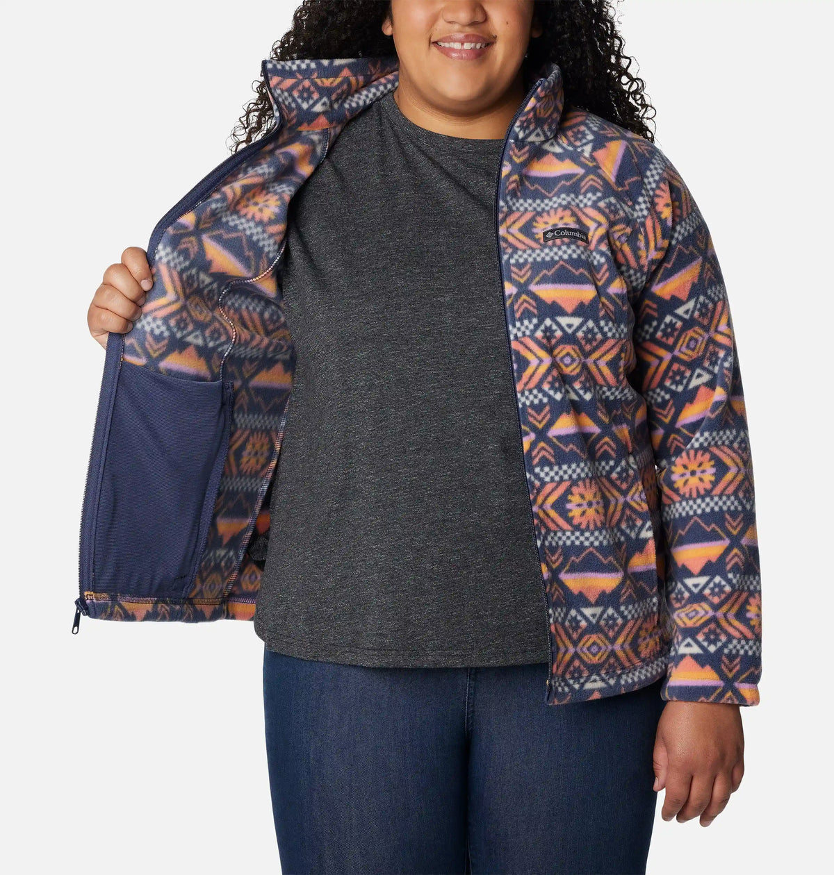 Women's Benton Springs Printed Full Zip Fleece Jacket - Plus Size