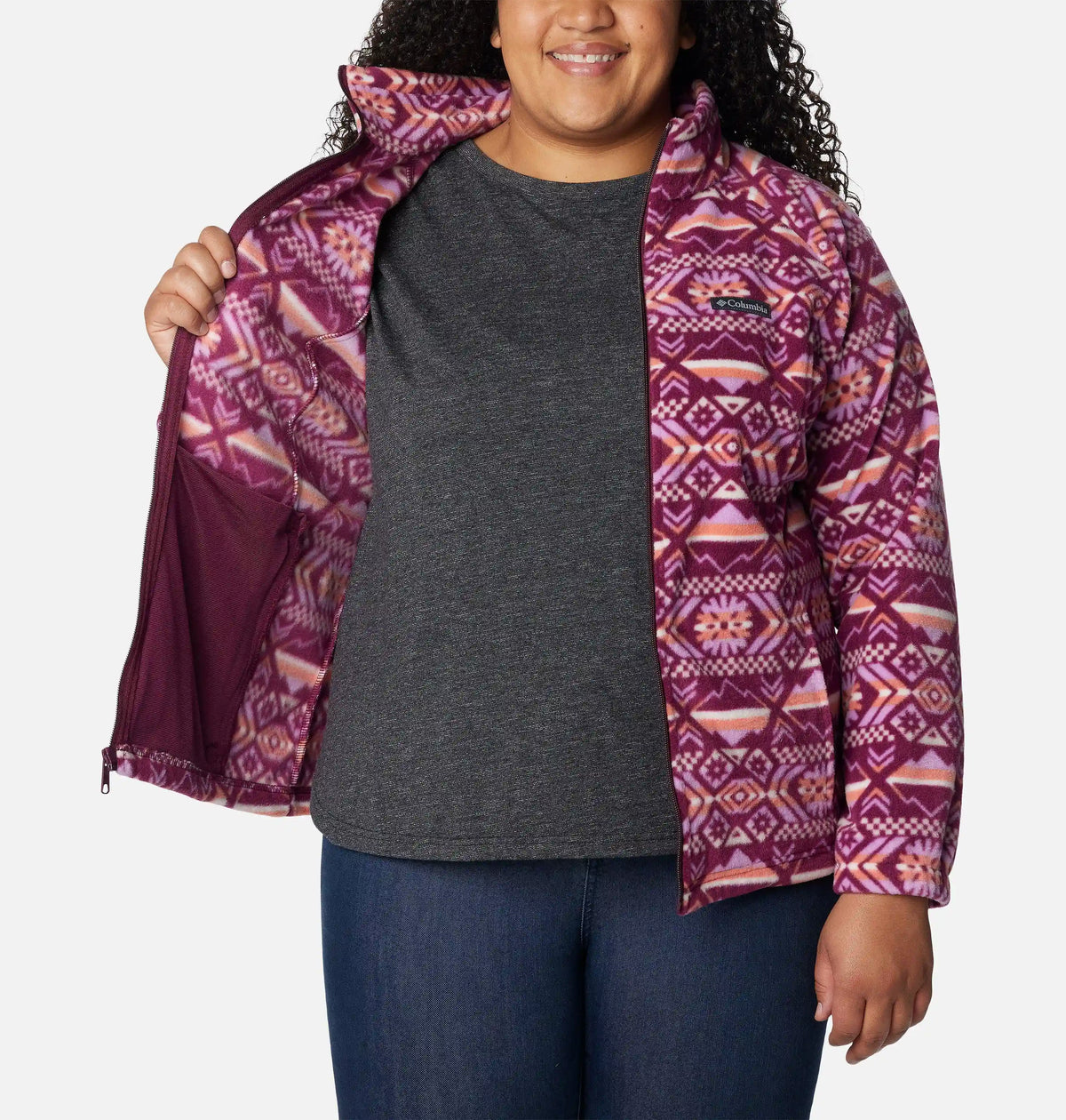 Women's Benton Springs Printed Full Zip Fleece Jacket - Plus Size
