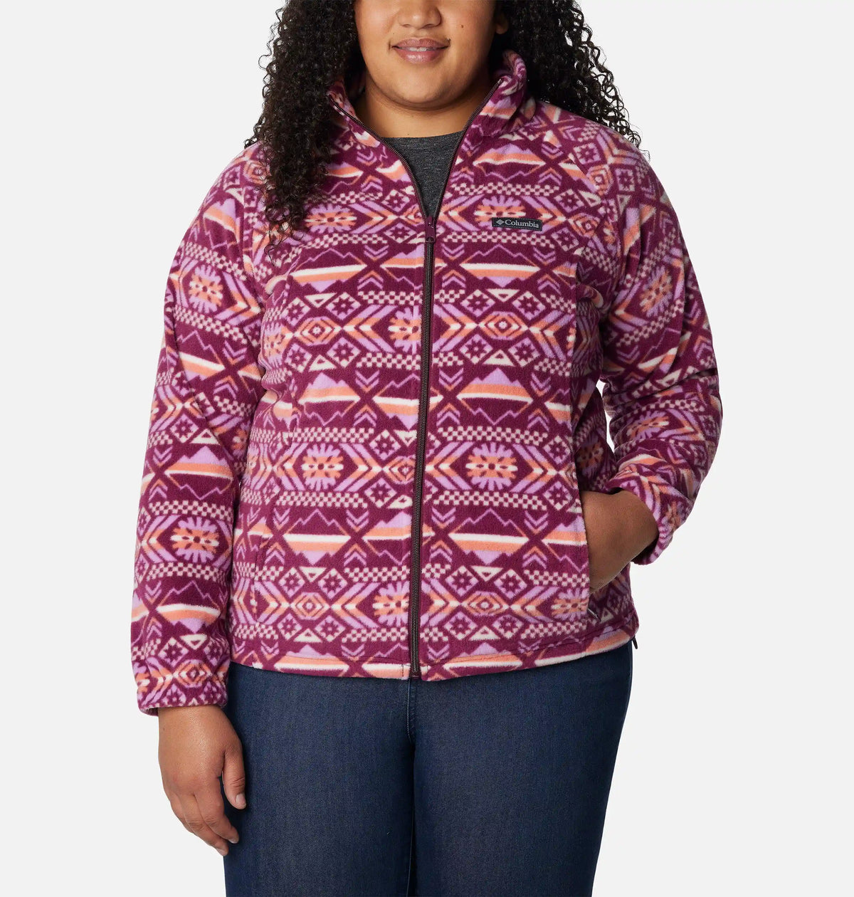 Women's Benton Springs Printed Full Zip Fleece Jacket - Plus Size