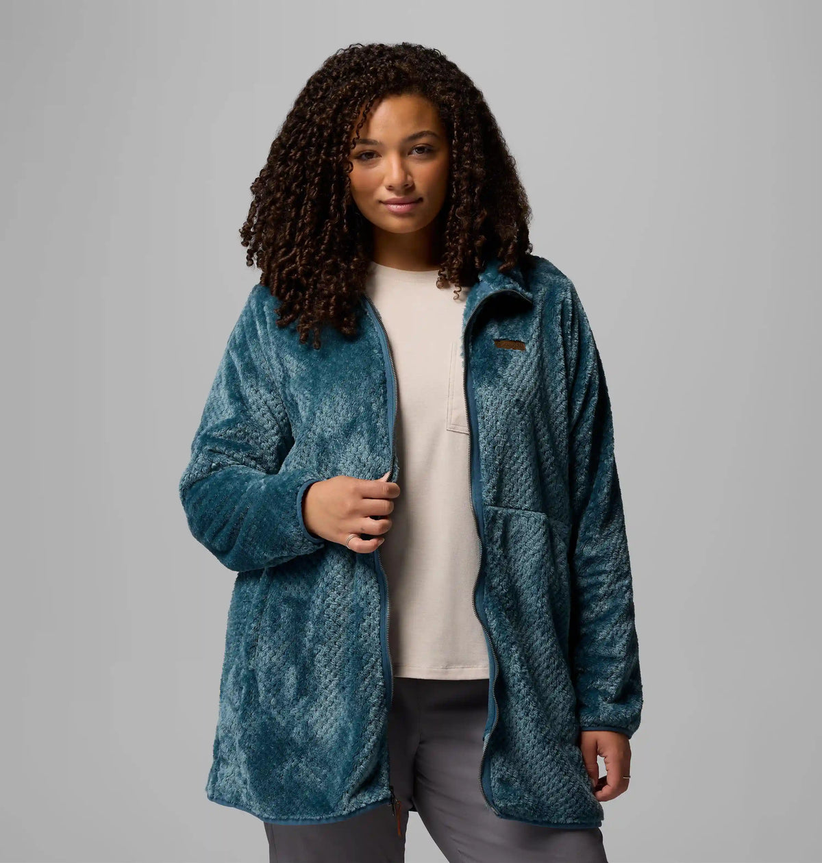 Women's Fire Side Long Full Zip Fleece Jacket - Plus Size