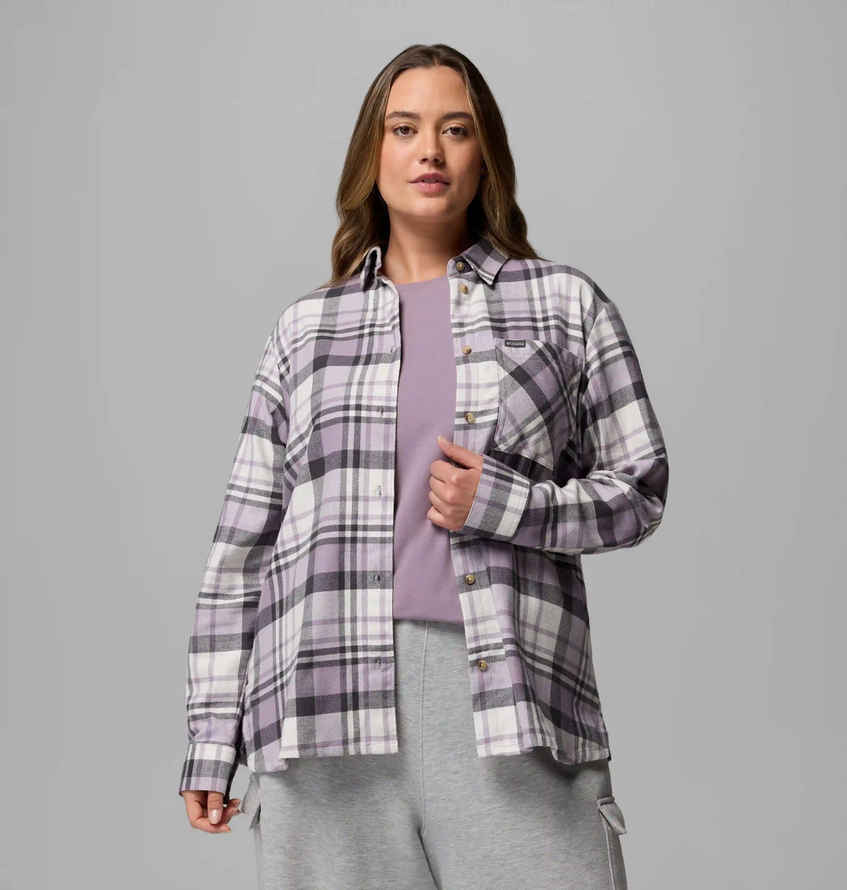 Women's Calico Basin Flannel Long Sleeve Shirt - Plus Size