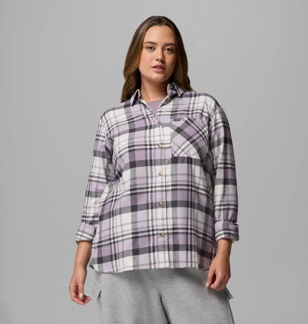 Women's Calico Basin Flannel Long Sleeve Shirt - Plus Size