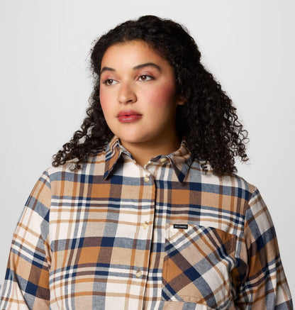 Women's Calico Basin Flannel Long Sleeve Shirt - Plus Size